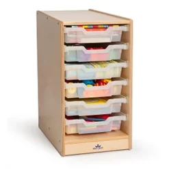 Whitney Brothers Clear Tray Rolling Storage Center^ Tote & Bin Storage|Cubbies