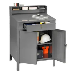 Tennsco Closed Style Foreman's Shop Desk with Storage Cabinet^ Makerspace & Shop
