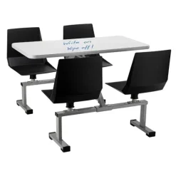 National Public Seating Cluster Swivel Booth with Dry Erase Top^ Dry Erase|Cafeteria Booths