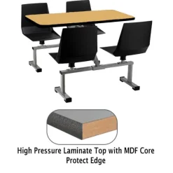 National Public Seating Cluster Swivel Booth with MDF Top^ Cafeteria Booths|Cafeteria