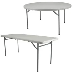 National Public Seating Comfort Max Fold In Half Plastic Folding Tables^ Folding