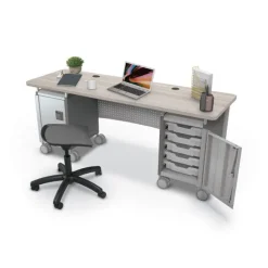 Mooreco Compass Dual Cabinet Teacher Desks^ Teacher Desks|Instructor Desks