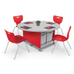 Mooreco Compass Island Round Cabinet & 18" Hierarchy Chair Package^ Activity Table & Chair Packages|Makerspace & Shop