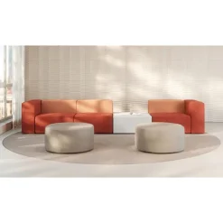 KFI Seating Conversa Collection 3-Seat Sofa with Occasional Table^ Soft Seating & Lounge