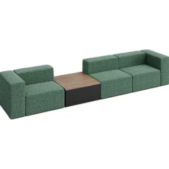 KFI Seating Conversa Collection 3-Seat Sofa with Occasional Table^ Soft Seating & Lounge