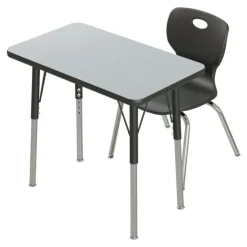 Correll a Height Adjustable Collaborative Desk Package w/ 6 Rectangle Desks & 6 Chairs^ Desk & Chair Packages|Classroom Desks & Chairs