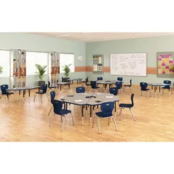 Correll a Height Adjustable Collaborative Desk Package w/ 24 Diamond Desks & 24 Chairs^ Desk & Chair Packages|Classroom Desks & Chairs