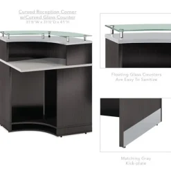 OfficeSource Cosmo Collection Curved Reception Typical (1-Unit)^ Reception Desks