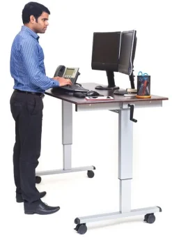 Luxor Crank Adjustable Stand Up Desk (60'' W)^ Stand-Up Student Desks|Computer Lab