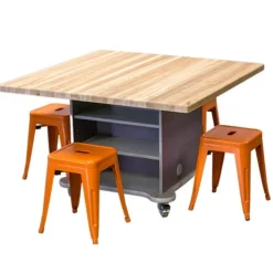 CEF Creation Cube Storage Work Tables with Stools^ Makerspace Stem Packages