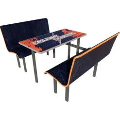 AmTab Customizable Booth Seating Cafeteria Table Unit (60'' W x 72'' L)^ New- Custom Logo Cafeteria Tables