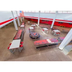 AmTab Customizable Mobile Bench Cafeteria Table (12' L)^ New- Custom Logo Cafeteria Tables