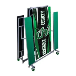AmTab Customizable Mobile Bench Cafeteria Table (10' L)^ New- Custom Logo Cafeteria Tables
