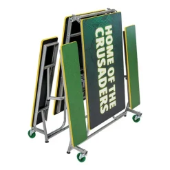 AmTab Customizable Mobile Bench Cafeteria Table (8' L)^ New- Custom Logo Cafeteria Tables