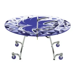 AmTab Customizable Mobile Cafeteria Table - 48'' Round^ New- Custom Logo Cafeteria Tables