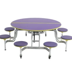 AmTab Customizable Mobile Cafeteria Table with Stools (60
