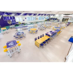 AmTab Customizable Mobile Cafeteria Table with Stools (60