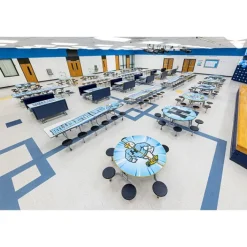 AmTab Customizable Mobile Cafeteria Table with Stools (60