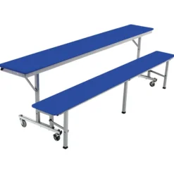 AmTab Customizable Mobile Cafeteria Convertible Bench Table - (8' L)^ New- Custom Logo Cafeteria Tables