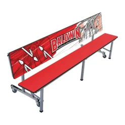 AmTab Customizable Mobile Cafeteria Convertible Bench Table - (8' L)^ New- Custom Logo Cafeteria Tables