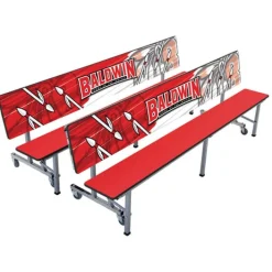 AmTab Customizable Mobile Cafeteria Convertible Bench Table - (8' L)^ New- Custom Logo Cafeteria Tables