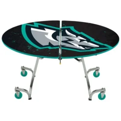 AmTab Customizable Mobile Cafeteria Table - 60'' Round^ New- Custom Logo Cafeteria Tables