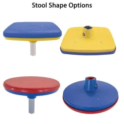 AmTab Customizable Mobile Elliptical Cafeteria Table with Stools^ New- Custom Logo Cafeteria Tables