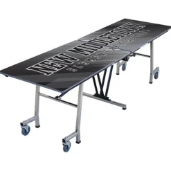 AmTab Customizable Mobile Rectangle Cafeteria Table - 8' L x 36'' W^ New- Custom Logo Cafeteria Tables