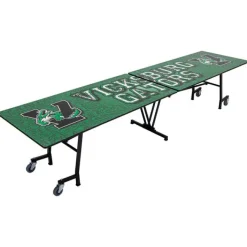 AmTab Customizable Mobile Rectangle Cafeteria Table - 12' L x 30'' W^ New- Custom Logo Cafeteria Tables
