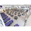 AmTab Customizable Mobile Rectangle Cafeteria Table - 10' L x 30'' W^ New- Custom Logo Cafeteria Tables