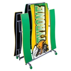 AmTab Customizable Ocean Wave Top Mobile Bench Cafeteria Table (12' L)^ New- Custom Logo Cafeteria Tables