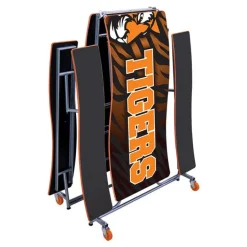 AmTab Customizable Ocean Wave Top Mobile Bench Cafeteria Table (12' L)^ New- Custom Logo Cafeteria Tables
