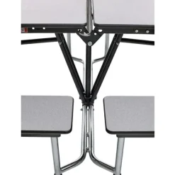 AmTab Customizable Ocean Wave Top Mobile Bench Cafeteria Table (12' L)^ New- Custom Logo Cafeteria Tables