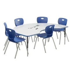Correll Deluxe Dry Erase Activity Table & Classic Student Chair Packages (48