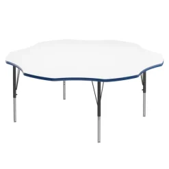 Correll Deluxe Dry Erase Activity Table & Classic Student Chair Packages (60" Flower - 1 Table & 6 Chairs)^ Activity Tables & Chairs|Activity Table & Chair Packages