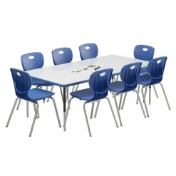 Correll Deluxe Dry Erase Activity Table & Classic Student Chair Packages (30