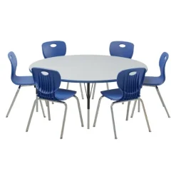 Correll Deluxe HPL Activity Table & Classroom Student Chair Package (60" Round - 1 Table & 6 Chairs)^ Activity Tables & Chairs|Activity Table & Chair Packages