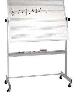 Best-Rite Deluxe Reversible White Board with Music Lines^ Combination Boards|Mobile Reversible Boards