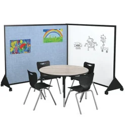 Best-Rite Display Divider Panels Vinyl Tackboard and White Markerboard^ Mobile Reversible Boards