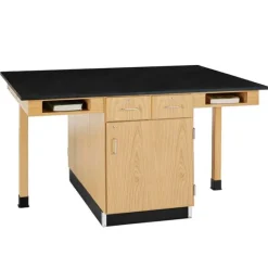 Diversified Spaces Double Face Science Tables with Storage^ Science Workstations