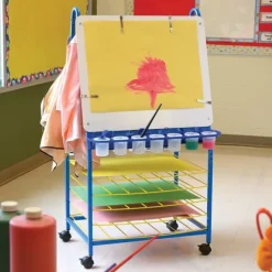 Copernicus Double Sided Art Easel w/ Drying Rack and Tub Storage^ Mobile Reversible Boards