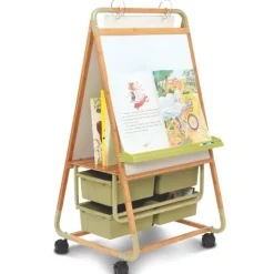 Copernicus Double Sided Bamboo Teaching Easel^ Mobile Reversible Boards