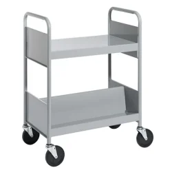 BioFit Double-Sided Book Truck w/ Sloping & Flat Top Shelves - 38"H^ Book Carts