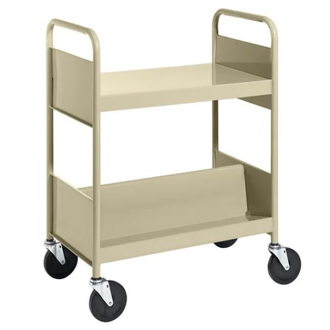BioFit Double-Sided Book Truck w/ Sloping & Flat Top Shelves - 38"H^ Book Carts