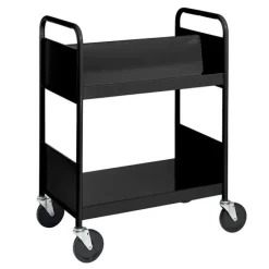 BioFit Double-Sided Book Truck w/ Sloping & Flat Shelves - 38
