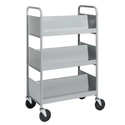 BioFit Double-Sided Book Truck w/ 3 Sloping Shelves - 47