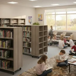 Stevens Industries Double Sided Jumbo Mobile Bookshelf^ Bookcases