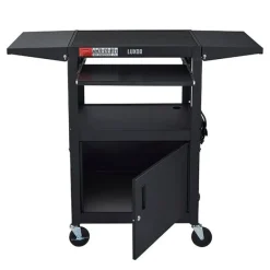 Luxor Drop Leaf Steel Computer Workstation With Keyboard Tray & Cabinet^ Storage Carts