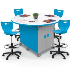 Mooreco Dry Erase Compass Island Round Cabinet - 42"H^ Makerspace & Shop
