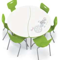 Mooreco Dry Erase Half Round Creator Table & Hierarchy Chair Packages^ Dry Erase|Activity Tables & Chairs